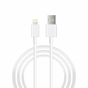 Schitec İphone 11 Usba To İphone Lightning 2metre Data Ve Hızlı Şarj Kablosu Beyaz