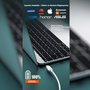 Schitec Huawei Matepad 11 Tablet İle Uyumlu 6a 100w Type-c To Type-c 2metre Süper Hızlı Data Ve Şarj Kablosu