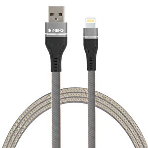 İmeng Apple İphone Xs 3.1a Usba To Lightning Örgülü Data Ve Hızlı Şarj Kablosu Gri