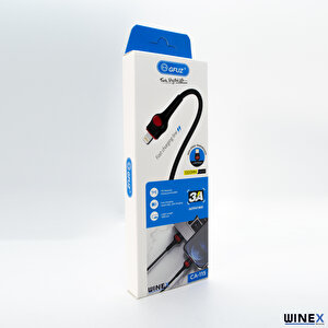 Winex Gfz115 İphone Lightning 3.0a Hızlı Şarj Ve Data Kablosu 1m Siyah