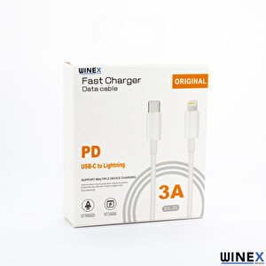 Winex Sx252m 3a 45w Type-c To Lightning 2metre Data Ve Hızlı Şarj Kablosu Beyaz