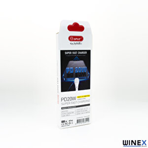 Winex Ca119 3a Pd20 Type-c To Lightning Data Ve Hızlı Şarj Kablosu Beyaz