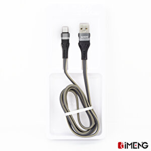 İmeng Apple İphone 11 Pro Max 3.1a Usba To Lightning Örgülü Data Ve Hızlı Şarj Kablosu Gri