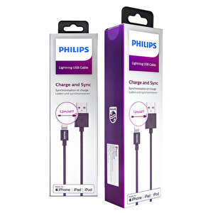 Philips Apple Mfi Lisanslı Dlc3104v Usba To Lightning Hızlı Şarj Ve Data Kablosu 1.2m Siyah