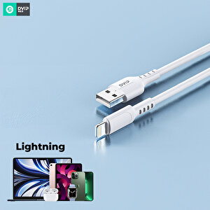 Dvip L13 6a 110w Usba To Lightning Data Ve Hızlı Şarj Kablosu 1m Beyaz