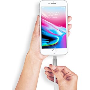 Psm06 Apple Uyumlu Lightning Hızlı Şarj Kablosu Beyaz 1 Metre