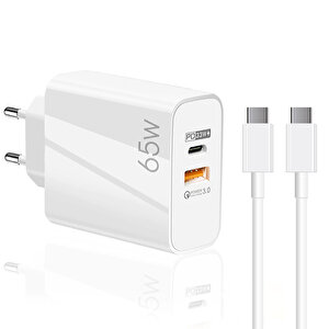 65w Usba Pd33w Quick Charger 3.0 Type-c To Type-c 2m Kablolu Hızlı Şarj Aleti Set