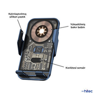 Schitec C10 15w Sensörlü Araç İçi Kablosuz Hızlı Şarj Aleti Ve Telefon Tutucu