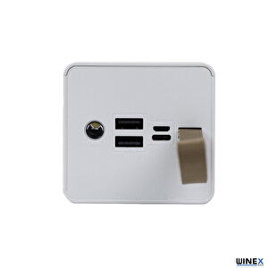 Winex Yk89 50000mah 2xusba + Type-c + Micro Çıkışlı Led Göstergeli Powerbank Beyaz
