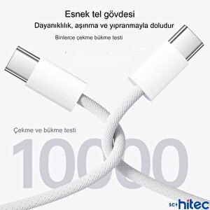 Schitec Pd35w Şarj Aleti 6a 66w Type-c To Type-c Kablolu Set Beyaz