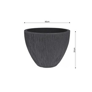 Lava Plastik Saksı Antrasit Çap 40cm Yükseklik 31cm