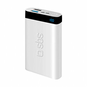 Sbs İntelligent Fast Charge 10.000mah 2xusba + Type-c Çıkışlı Led Göstergeli Powerbank Beyaz