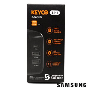 Samsung Keyco 25w Pd Quick Charger 3 Çıkışlı Yeni Nesil Şarj Aleti Kablolu Set Samsung Türkiye Garantili