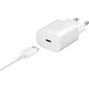 Samsung Ta800x Fast Charging 25w Type-c Çıkışlı Kablolu Şarj Aleti Beyaz (samsung Türkiye Garantili)