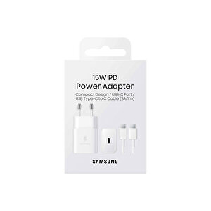 Samsung 3a 15w Type-c Çıkışlı 1m Kablolu Şarj Aleti Set Beyaz (samsung Türkiye Garantili)