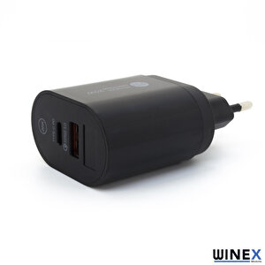 Dijital Göstergeli Pd20w Type-c+usba Çift Çıkışlı Şarj Aleti Başlığı