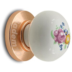 Zerrin Porselen Düğme Çekmece Dolap Kapak Kulpu Kulbu Porselen Bakır Kulp