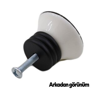 Lecont Lüks Porselen Düğme Mobilya Çekmece Dolap Kapak Kulpu Kulbu Siyah