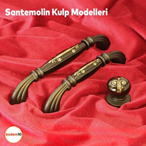 Santemolin Lüks Porselen Düğme Mobilya Mutfak Çekmece Dolap Dolabı Kulpu Kulbu Siyah Gold Kulpları