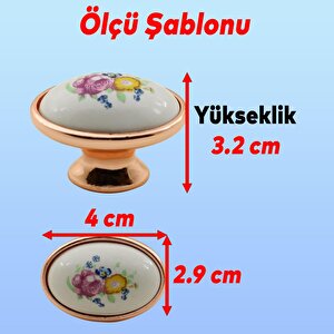 Süsen Porselen Düğme Çekmece Dolap Dolabı Kapak Kulpu Kulbu Bakır Porselen Kulpları Mobilya Mutfak