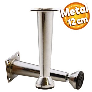 Mobilya Sehpa Puf Zigon Metal Ayağı Ayarlanabilir Krom Ayak 12 Cm