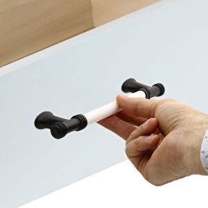 Enspel Lüks Porselen Mobilya Mutfak Çekmece Dolap Dolabı Kulpu Kulbu 160 Mm Beyaz Mat Siyah Kulpları