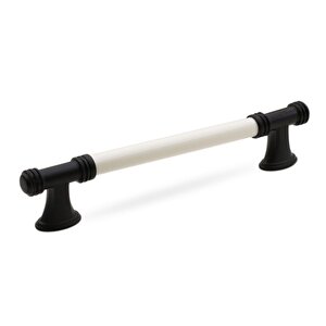 Enspel Lüks Porselen Mobilya Çekmece Dolap Kapak Kulpu Kulbu (128 Mm-12.8 Cm) Beyaz Mat Siyah
