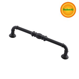 Buket Mobilya Mutfak Dolabı Çekmece Dolap Kapak Kulpu Kulpları Kulbu Mat Siyah 128 Mm Metal Kulp