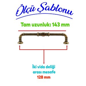 Buket Eskitme Antik Sarı (128 Mm-12.8 Cm) Metal Mobilya Mutfak Çekmece Dolap Kulpu Kulbu Kulpları