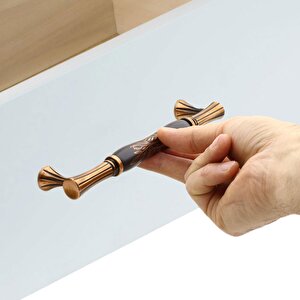 Mavera Lüks Porselen Mobilya Çekmece Dolap Kapak Kulpu Kulbu (160 Mm-16.0 Cm) Siyah Antik Bakır Kulp