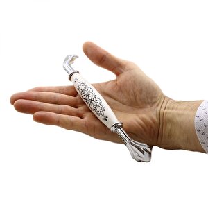Eljarana Lüks Porselen Mobilya Mutfak Çekmece Dolap Dolabı Kulpu Kulbu (160 Mm-16.0 Cm) Beyaz Krom