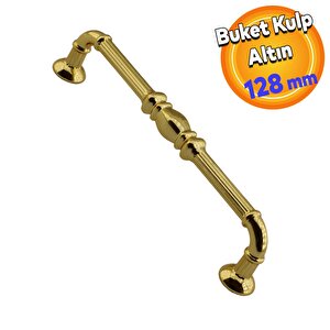 Buket Mobilya Mutfak Dolabı Çekmece Dolap Kapak Kulpu Kulbu Altın (128 Mm-12.8 Cm) Metal Kulpları