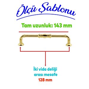 Buket Mobilya Mutfak Dolabı Çekmece Dolap Kapak Kulpu Kulbu Altın (128 Mm-12.8 Cm) Metal Kulpları