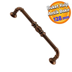 Metax Buket Mobilya Mutfak Dolabı Çekmece Dolap Kapak Kulpu Kulbu Antik Bakır 128 Mm Metal Kulp