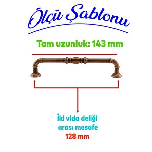 Buket Eskitme Antik Bakır (128 Mm-12.8 Cm) Metal Mobilya Mutfak Çekmece Dolap Kulpu Kulbu Kulpları