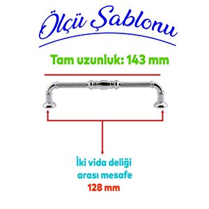 Mutfak Dolabı Mobilya Çekmece Dolap Kapak Kulpu Kulpları Kulbu Krom (128 Mm-12.8 Cm) Metal Kulp