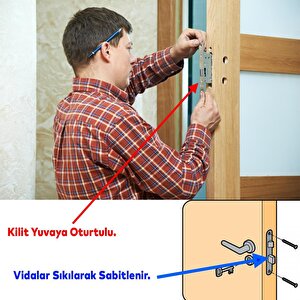 Kale Kapı Pvc Kapı Gömme Kilit Gövde Wc Banyo Kilidi Gövdesi Silindirli 30 Mm