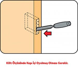 Hok Kapı Ekstra Gömme Kilit Wc Banyo Kilidi Oval Köşeli Et-40m 40 Mm