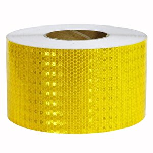 Reflektörlü Reflektif Fosforlu Şerit Bant Sarı Reflekte Sticker İkaz Bandı 1 Metre