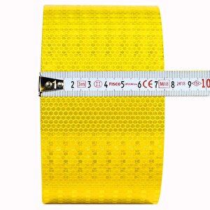 Reflektörlü Reflektif Fosforlu Şerit Bant Sarı Reflekte Sticker İkaz Bandı 1 Metre