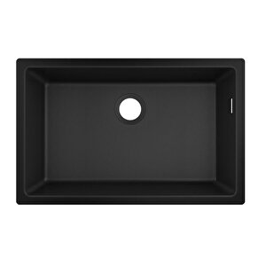 S510-u660 Tezgah Altı Granit Eviye 660 Grafit Siyahı + Manuel Sifon
