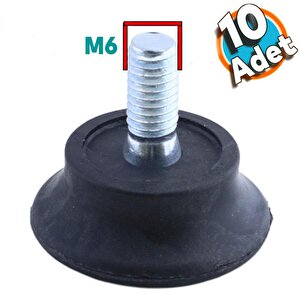 Bingo Rotil Ayak M6 Civatalı 6 Mm Siyah Profil Yükseltme Ayağı 2.5 Cm (10 Adet)