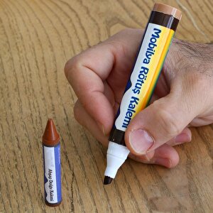 Mobilya Rötuş Kalemi + Ahşap Dolgu Boya Kalemi 2'li Set Meşe Çizik Giderici Çatlak Kapatıcı Rütuş