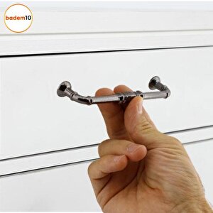 Mobilya Mutfak Dolabı Çekmece Dolap Kapak Kulpu Kulbu Füme 128 Mm Metal Kulp