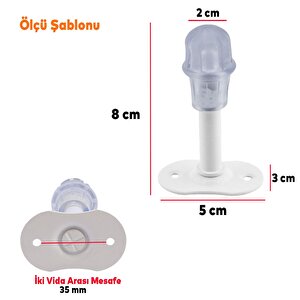 Kapı Stoperi 8 Cm Metal Kapı Tamponu Durdurucu Tutucu Kapı Stopu Silikonlu Beyaz
