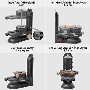 Kobb Kbl10set Mıknatıslı Hassas Ayarlanabilir Lazer Hizalama Aparatı + Mıknatıslı Lazer Hizalama Sabitleme Aparatı
