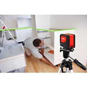 Kobb Kbl92gtp 30 Metre Profesyonel Yatay Ve Dikey Otomatik Hizalamalı Yeşil Çapraz Çizgi Lazer, 2 Noktalı Şakül Lazer Distomat + M