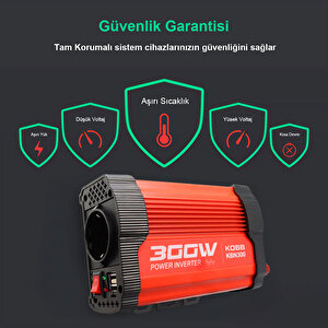 Kobb Kbn300 12v/220v 300watt Modifiye Sinüs Dönüştürücü İnvertör