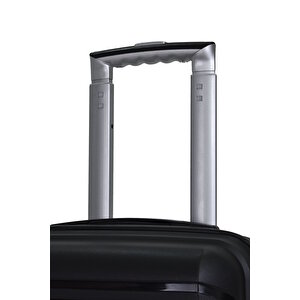 Elatae Premium Poliropilen Kırılmaz 3'lü Valiz Seti Orta - Kabin Boy Ve Makyaj Siyah V305