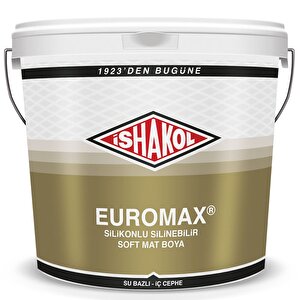 İshakol Euromax Silikonlu Silinebilir Soft Mat Boya Inci Beyazi - 2,5 L İnci Beyazı